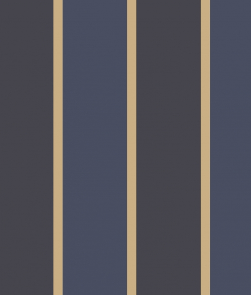 Forskellige striber blå/sort og guld - tapet - 10x0,53 m - fra GALERIE