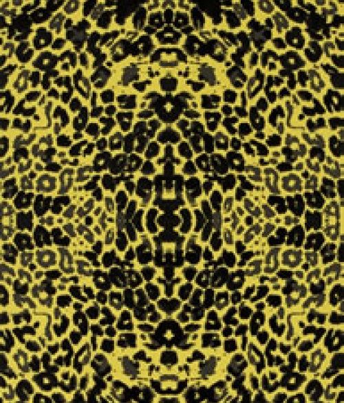 Leopard gul og sort velour - tapet - 10x0,52 m - fra Designers Guild