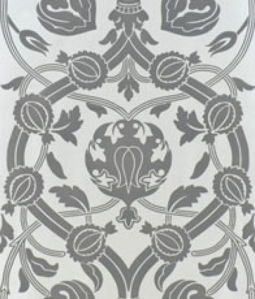 Blomster lys grå velour - tapet - 10x0,52 m - fra Designers Guild