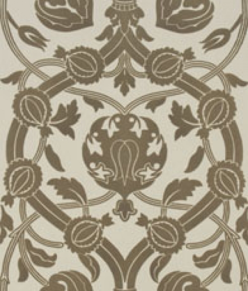 Blomster grå og brun velour - tapet - 10x0,52 m - fra Designers Guild