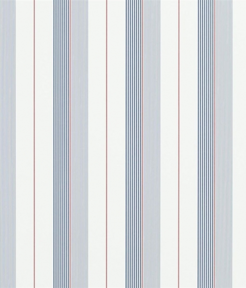 Aiden Stripe navy/rød/hvid - tapet - 10x0.52m - fra Ralph Lauren
