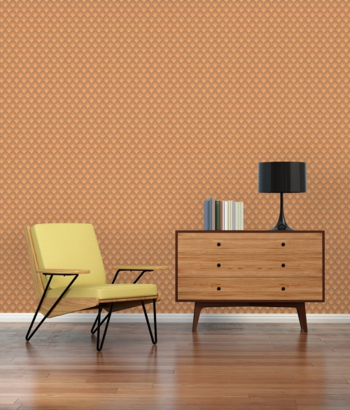 Abstract brun/gul/orange - tapet - 8.50x0.53m - fra Tapetcompagniet