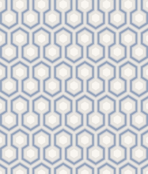 Hicks' Hexagon blå/hvid - tapet - 10,05x0,53 m - fra Cole & Son 