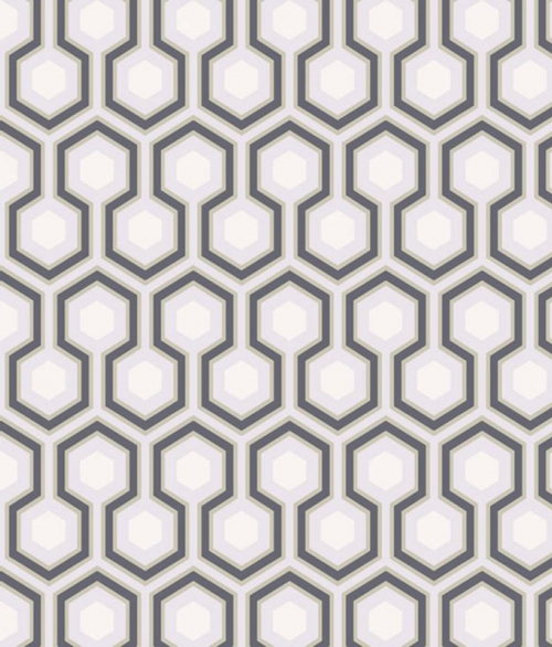 Hicks' Hexagon sort/hvid - tapet - 10,05x0,53 m - fra Cole & Son 
