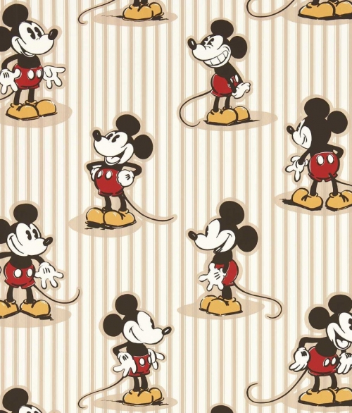 Mickey Stripe peanut - tapet - 10.05x0.686m - fra Sanderson