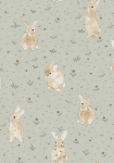 Bunny Field mint - tapet - 10.05x0.50m - fra Rebel Walls