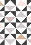 Grafiske Trekanter rosa/sort/hvid 139094 - tapet - 10,05x0,53 m - fra ESTA HOME