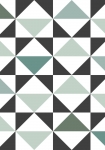 Grafiske Trekanter grøn/sort/hvid 139096 - tapet - 10,05x0,53 m - fra ESTA HOME