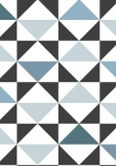 Grafiske Trekanter blå/sort/hvid 139097 - tapet - 10,05x0,53 m - fra ESTA HOME