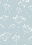Blomsterskærme lyseblå/hvid 139102 - tapet - 10,05x0,53 m - fra ESTA HOME