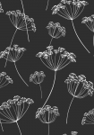 Blomsterskærme sort/hvid 139105 - tapet - 10,05x0,53 m - fra ESTA HOME