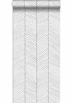 Fiskeben sort/hvid 139106 - tapet - 10,05x0,53 m - fra ESTA HOME