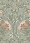 Vintage Blomster Art Nouveau gråliggrøn/antikrosa 139419- tapet - 10,05x0,53 m - fra ESTA HOME