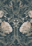 Vintage Blomster Art Nouveau mørkeblå 139421 - tapet - 10,05x0,53 m - fra ESTA HOME