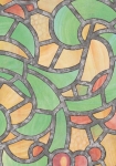 Farvet Mønster - selvklæbende folie - 45x200 cm - fra Tapetcompagniet 