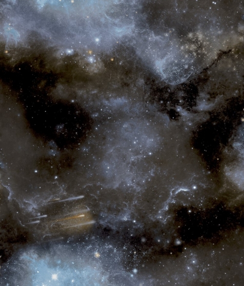 Galaxy sort - tapet - 10.05x0.53m - fra Tapetcompagniet