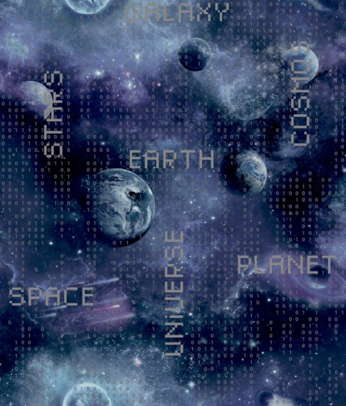 Planets blå - tapet - 10.05x0.53m - fra Tapetcompagniet