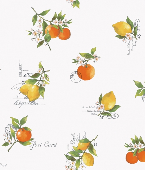 Citrus Toss hvid - tapet - 10.00x0.53m - fra GALERIE
