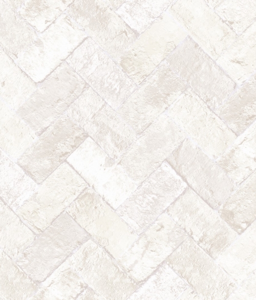 Herringbone Brick hvid - tapet - 10.00x0.53m - fra GALERIE