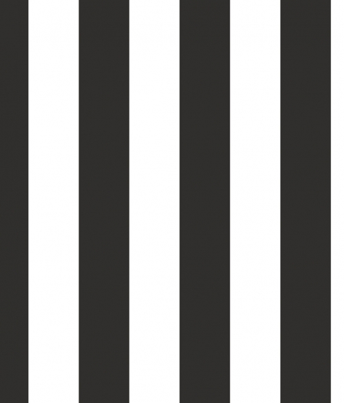 Awning Stripe sort  - tapet - 10.00x0.53m - fra GALERIE