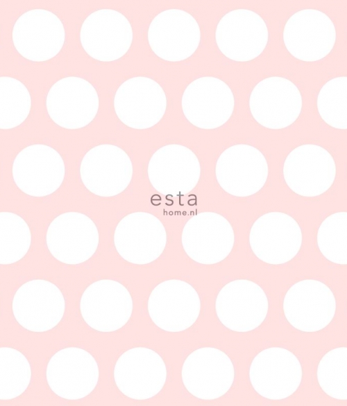 Little Bandits lyserøde cirkler - tapet - 10,05x0,53 m - fra ESTA HOME