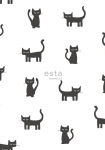 Little Bandits black cats - tapet - 10,05x0,53 m - fra ESTA HOME