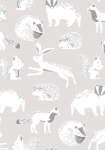 Skovdyr grå/sølv, sort/hvid - tapet - 10,x0,52 m - fra Eijffinger
