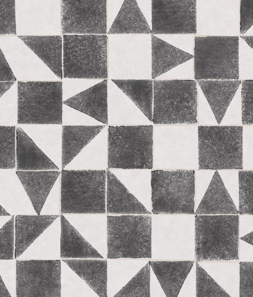 Geometri sort, grå - tapet - 10,x0,52 m - fra Eijffinger
