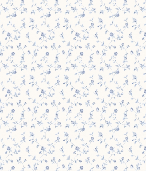 Små blå roser - tapet - 10x0,53 m - fra GALERIE