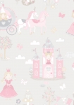 Fairytale grå/pink - tapet - 10.00x0.53m - fra GALERIE