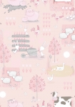Farmland pink/grå/beige - tapet - 10.00x0.53m - fra GALERIE