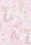 Mermaids pink/grå/glitter - tapet - 10.00x0.53m - fra GALERIE