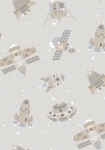 Spaceships greige/tan/glitter - tapet - 10.00x0.53m - fra GALERIE
