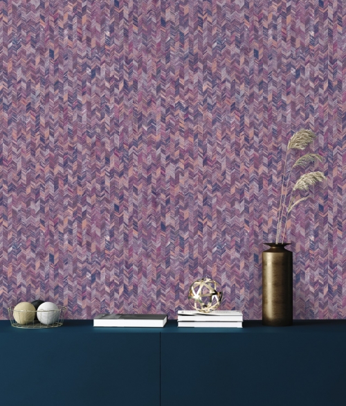 Saram Texture berry - tapet - 10.05x0.53m - fra Holden