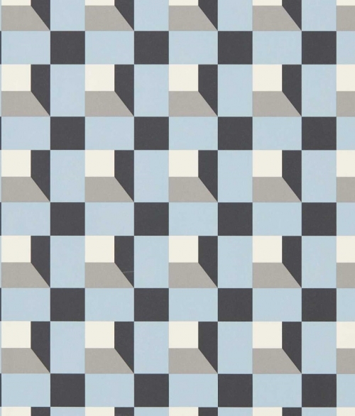 Blocks blå - tapet - 10.05x0.52m - fra Harlequin