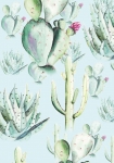 Cactus Blue Panel - fototapet - 250x100 cm - fra Komar 