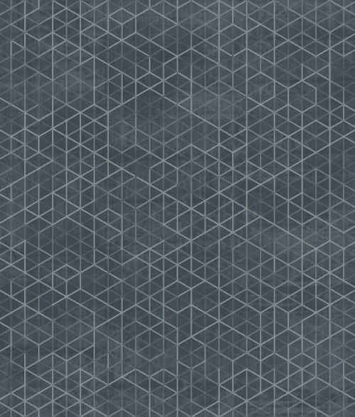 Geometric blå - tapet - 10.05x0.53 - fra Tapetcompagniet
