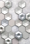 Hexagon Concrete - fototapet - 250x400 cm - fra Komar 