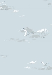 Seagulls lys blå - tapet - 10,05x0,53 m - fra Borås
