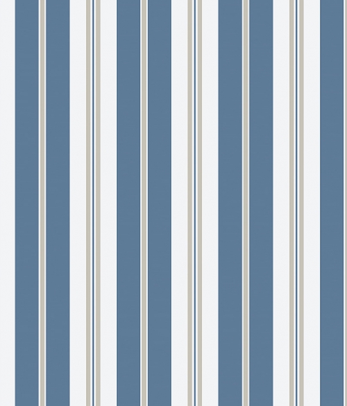 Sandhamn Stripe hvid og blå - tapet - 10,05x0,53 m - fra Borås