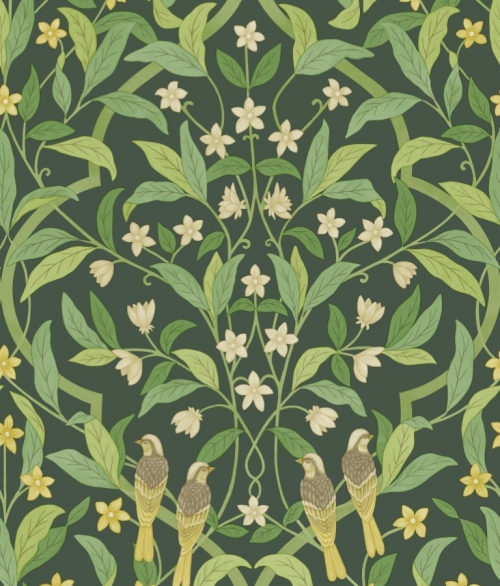 Jasmine & Serin Symphony grøn - tapet - 10x0,52 m - fra Cole & Son