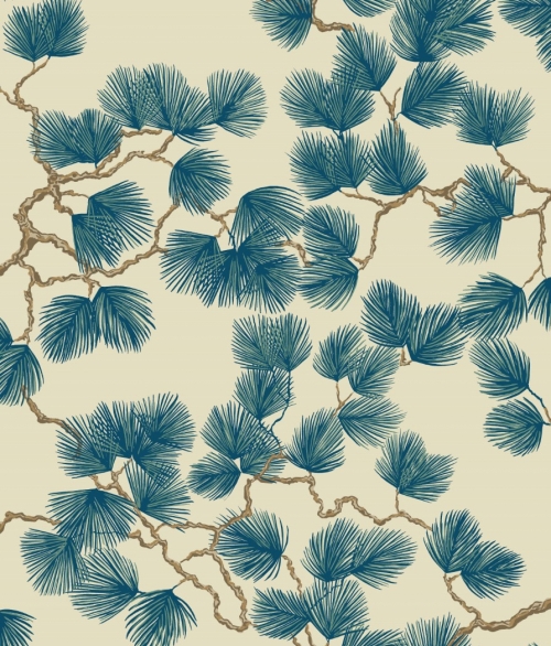 Pine blue - tapet - 10.05x0.53m - fra Sandberg
