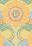 Floral Retro gul - tapet - 8.50x0.53m - fra Tapetcompagniet