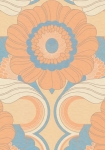 Floral Retro orange - tapet - 8.50x0.53m - fra Tapetcompagniet