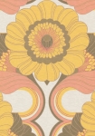 Floral Retro orange/hvid - tapet - 8.50x0.53m - fra Tapetcompagniet
