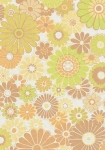 Retro Blomster gul/grøn/brun - tapet - 8.50x0.53m - fra Tapetcompagniet