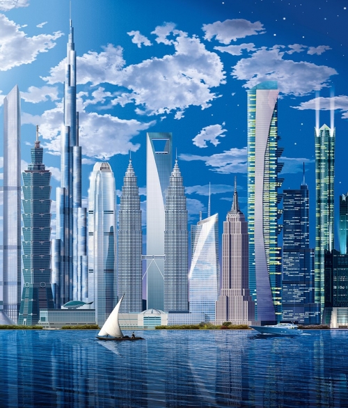 120  World's Tallest Buildings - Fototapet - Fra W+G