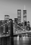 Manhattan Skyline at Night - fototapet - 115x175 cm - fra W+G 