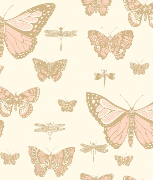 Whimsical butterfly beige/hvid - tapet - 10x0,52 m - fra Cole & Son 