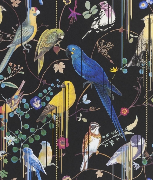 Birds Sinfonia sort - tapet - 10x0,685 m - fra Christian Lacroix 